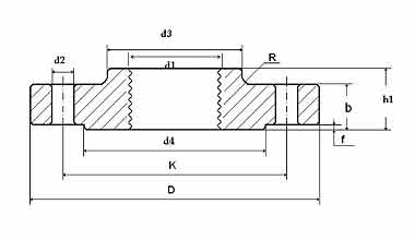 EN 1092-1 Type 13 Threaded Flange