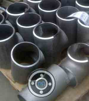 Sch.100 x 80 REDUCING TEE 90°, ASTM A234 Gr.WP11 ASME B16.9, beveled end as ANSI B16.25