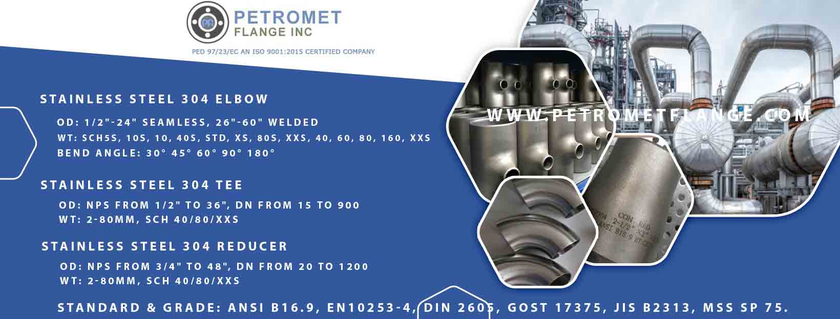 Stainless Steel 304 Pipe Fittings manufacturer in India