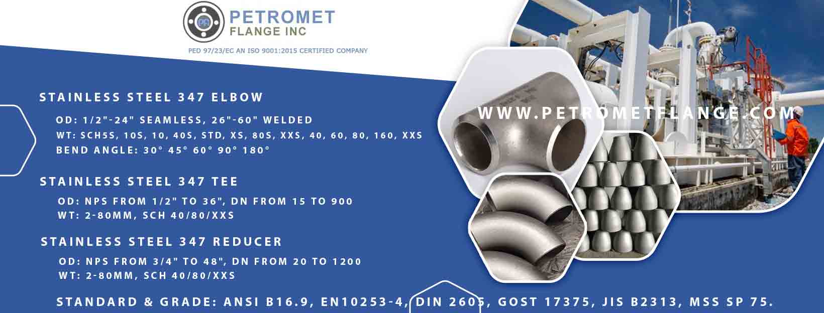 Stainless Steel 347 Pipe Fittings